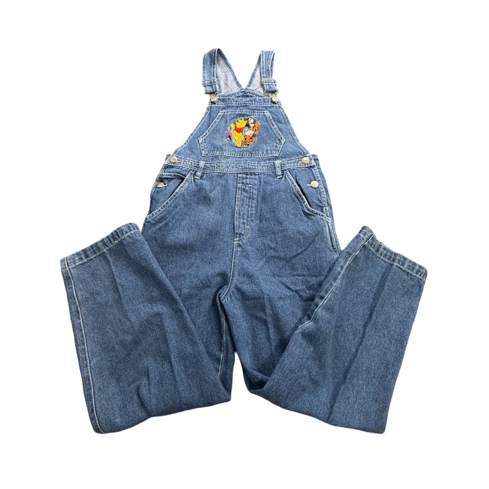 Disney Winnie the Pooh Overalls Womens M Blue Denim Vintage Cotton Boho